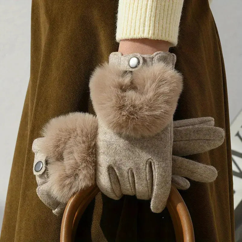 Evelyn Faux Fur Winter Gloves