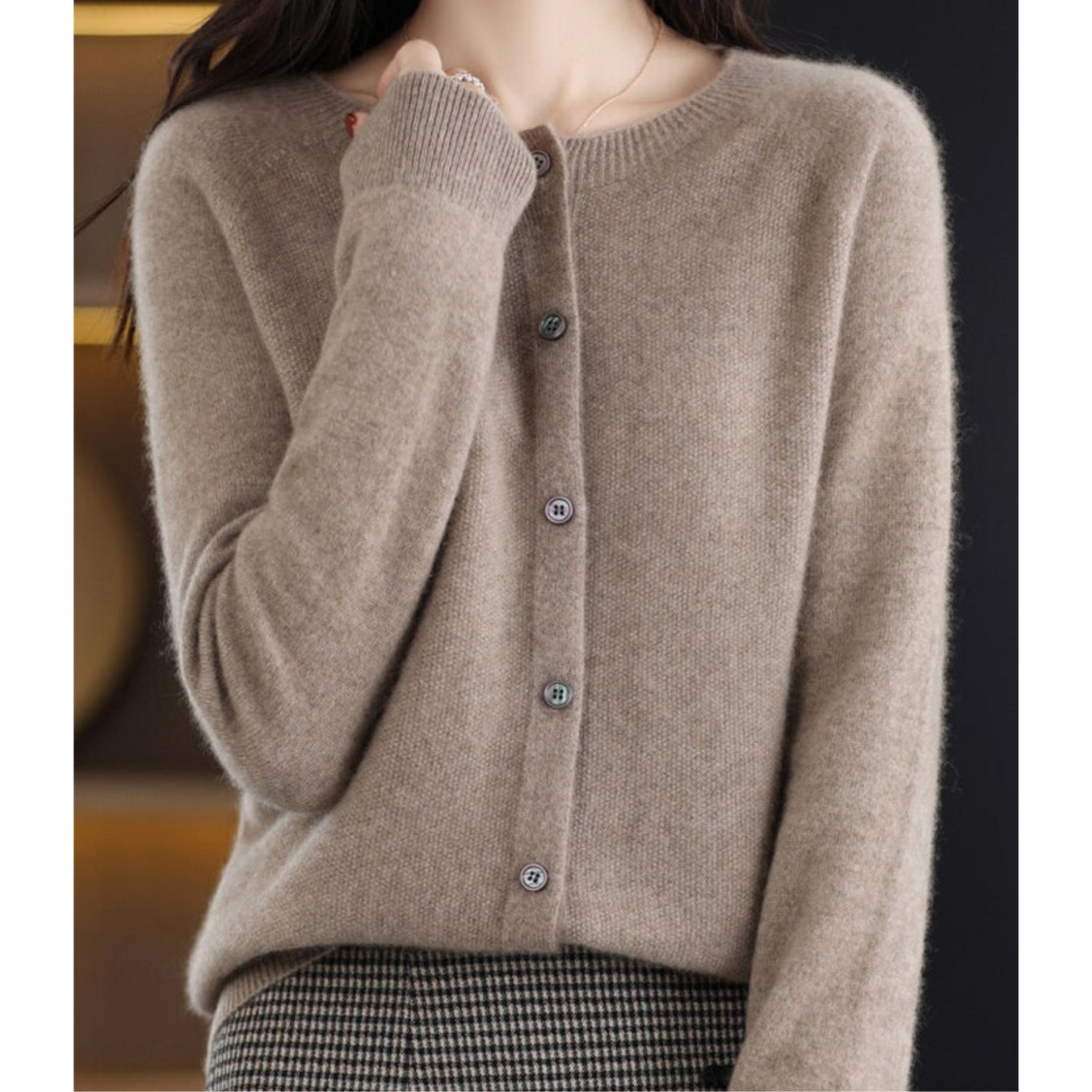 Women’s Classic Round Neck Cardigan | Timeless Style