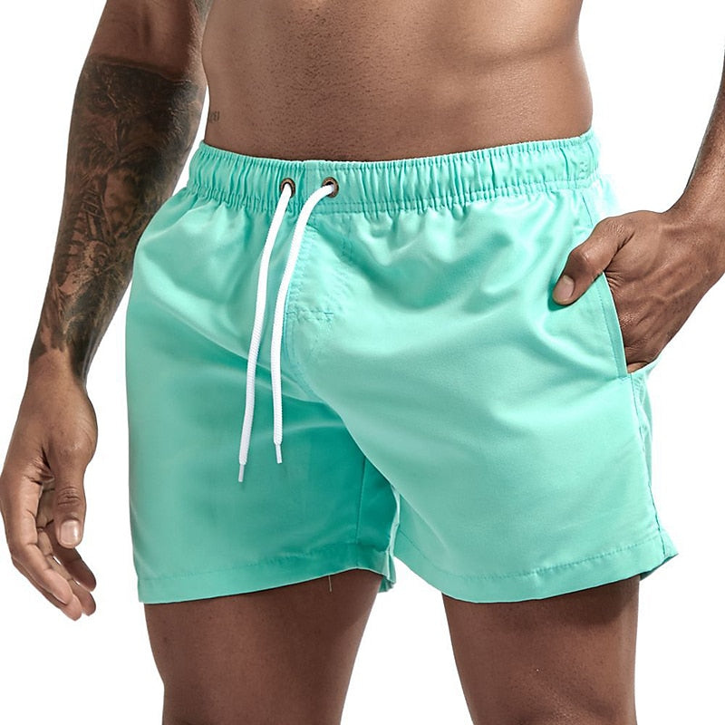 Quick-Dry Men's Swim Shorts With Adjustable Drawstring For A Comfortable Fit All Day
