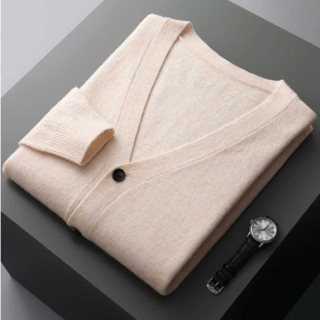 Elegant V-Color Cardigan For Men | With Buttons