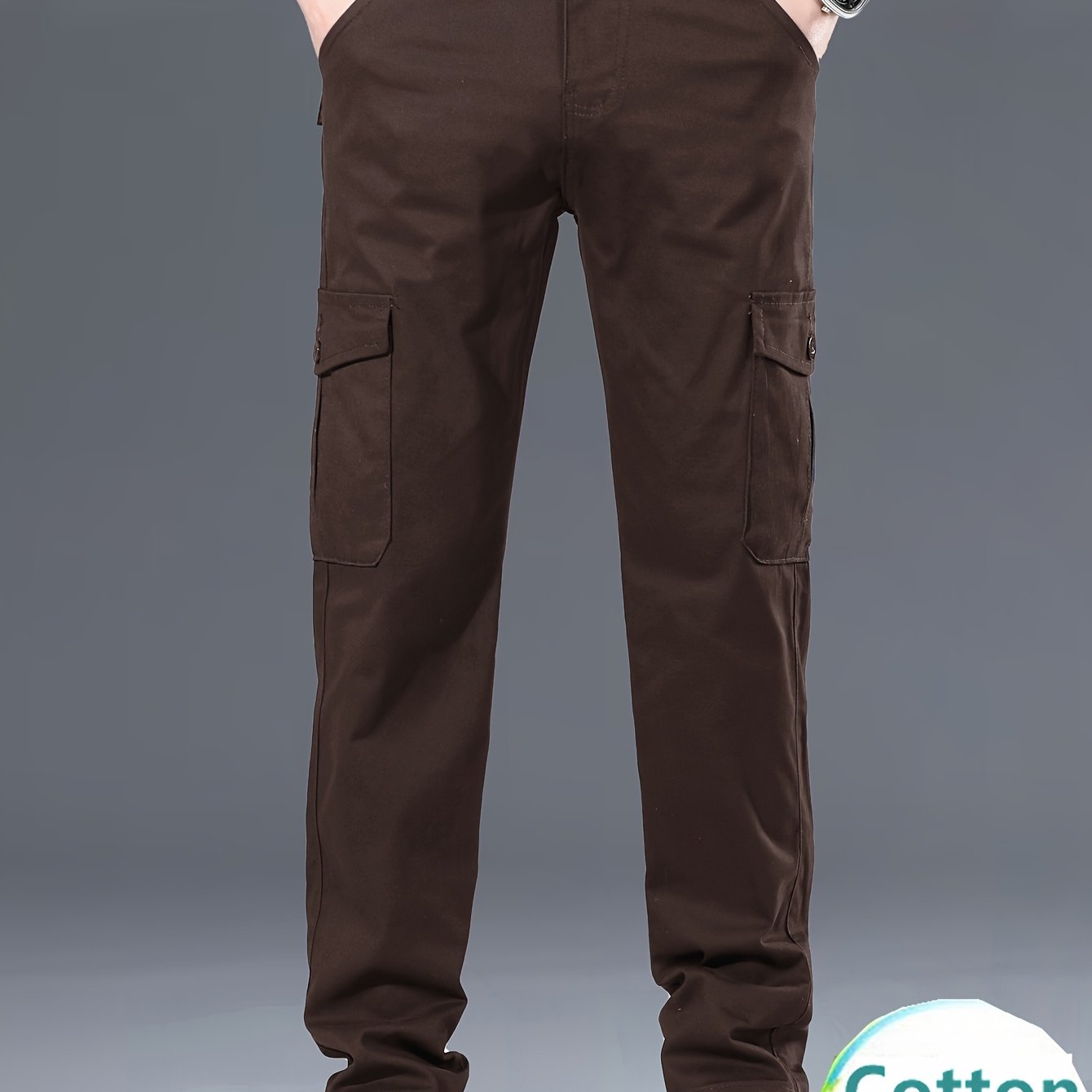 Menss Solid Color Cargo Trouser For Men Regular Fit With Stretch All Day Comfort Versatile Workday