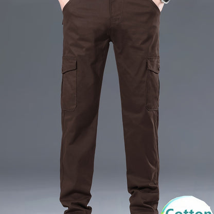 Menss Solid Color Cargo Trouser For Men Regular Fit With Stretch All Day Comfort Versatile Workday
