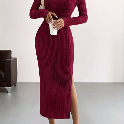 Women's Long Sleeve Dress | Ribbed Maxi
