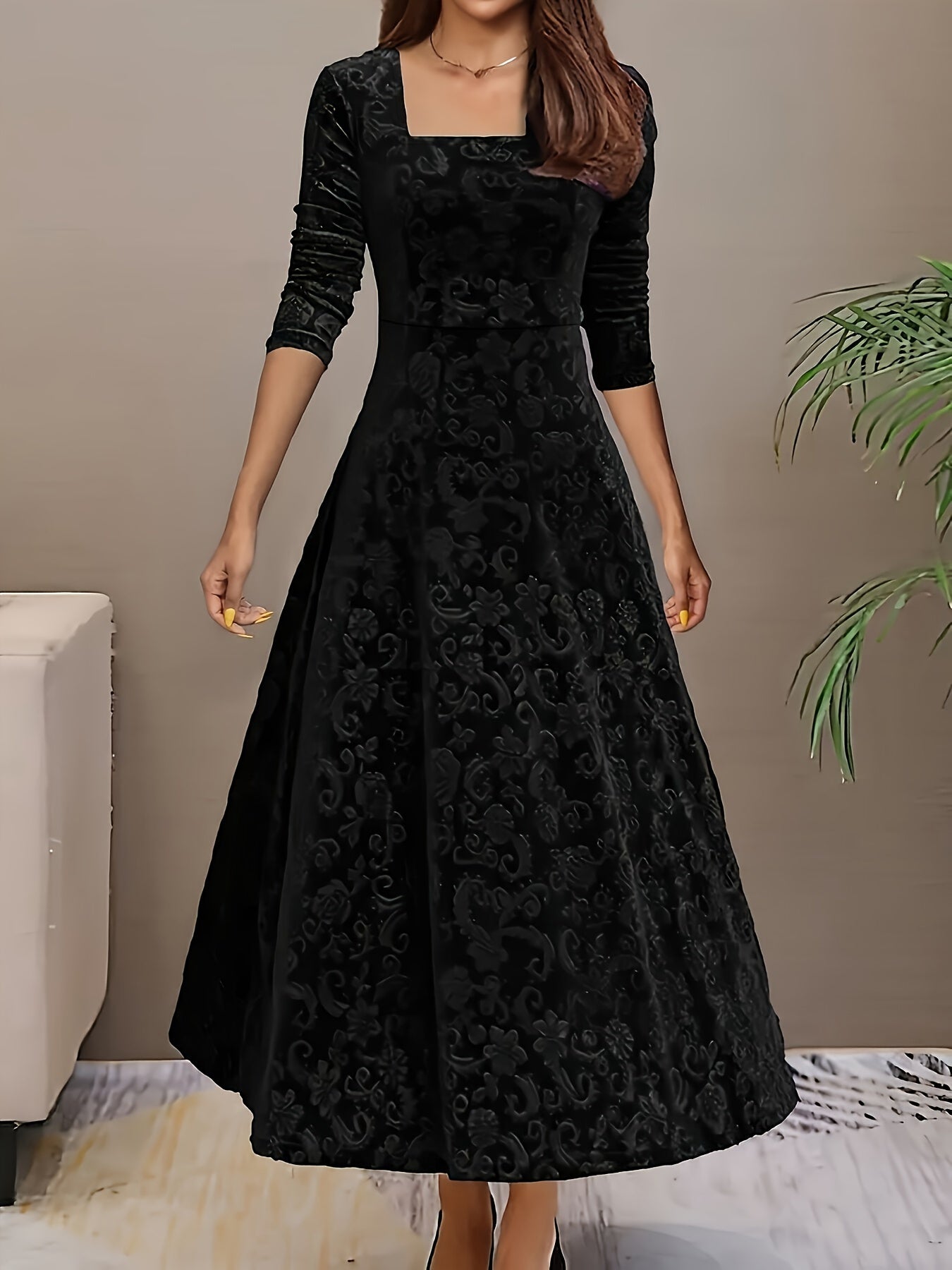 Amelia | Women’s Square Neck Party Dress