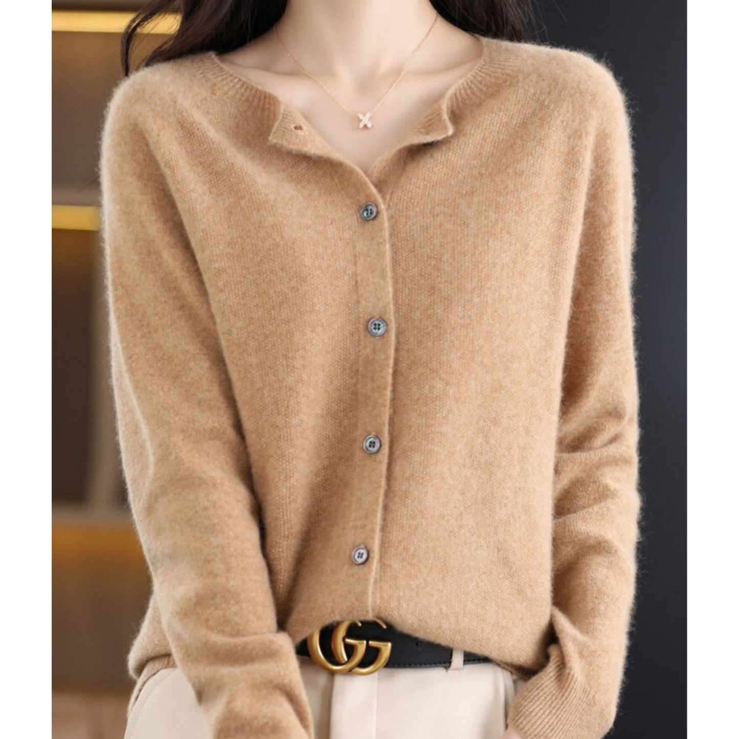 Women’s Classic Round Neck Cardigan | Timeless Style