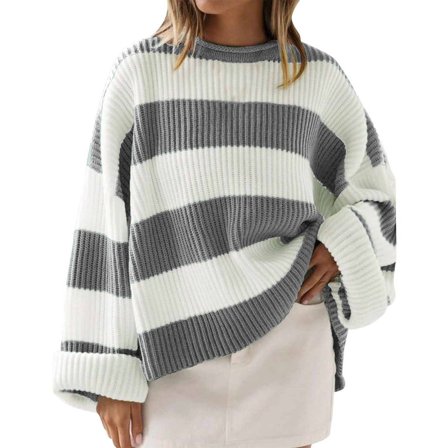 Casual striped sweater for women