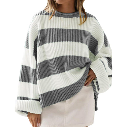 Casual striped sweater for women