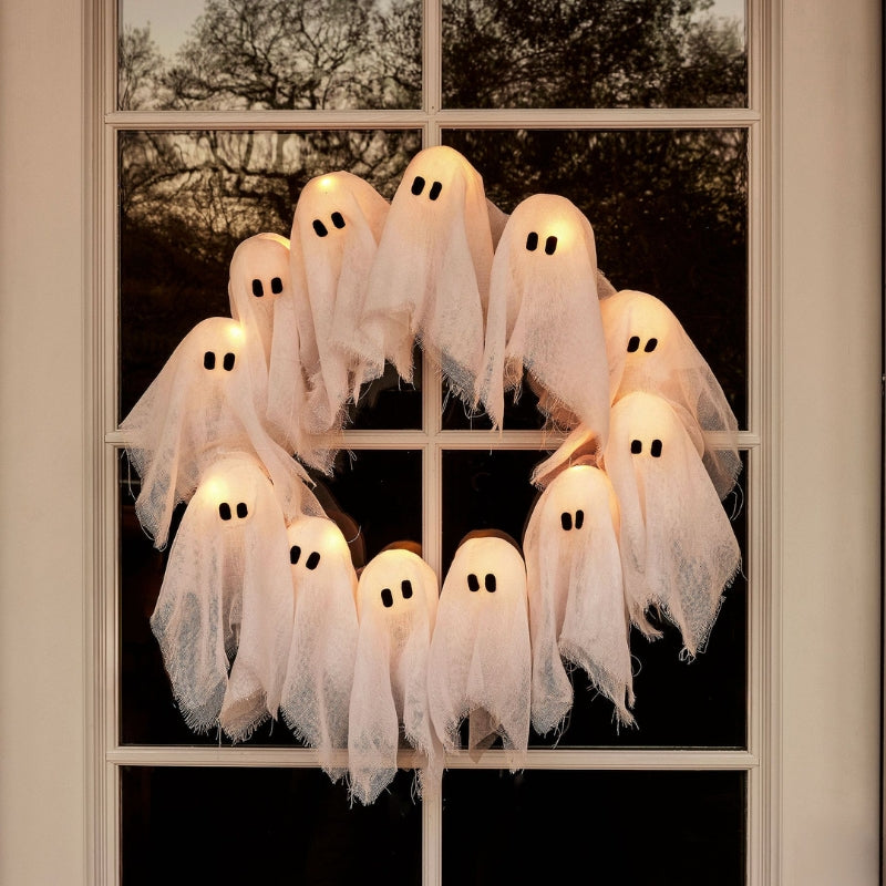 Lit Ghosts Wreath - TrendAura