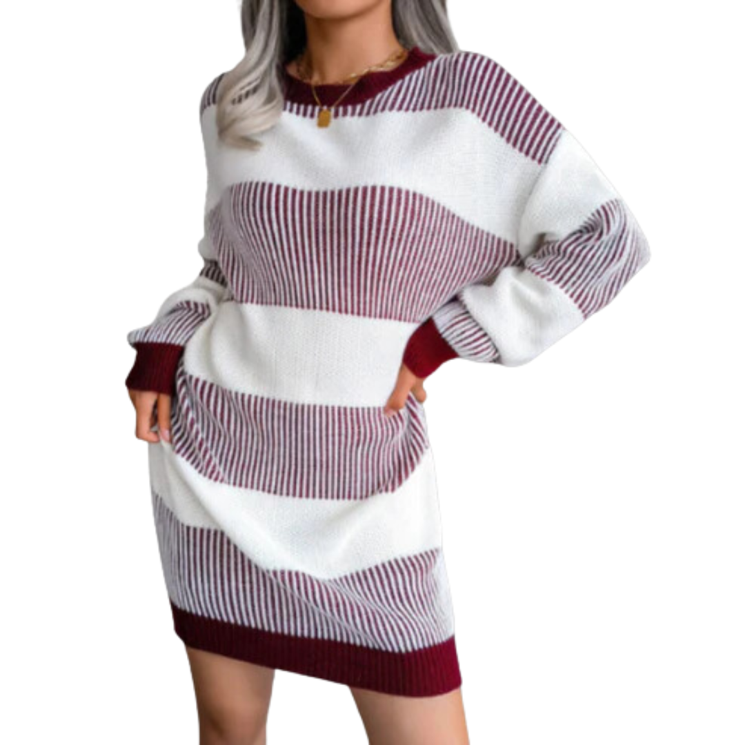 Julie Striped Knit Dress For Women Soft Breathable Comfort With Modern Elegant Everyday Wardrobe Essential