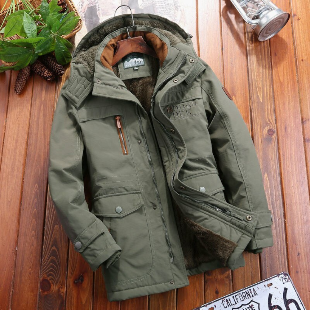 Men's Hooded Parka Jacket For Maximum Warmth And Weatherproof Protection In Cold Weather