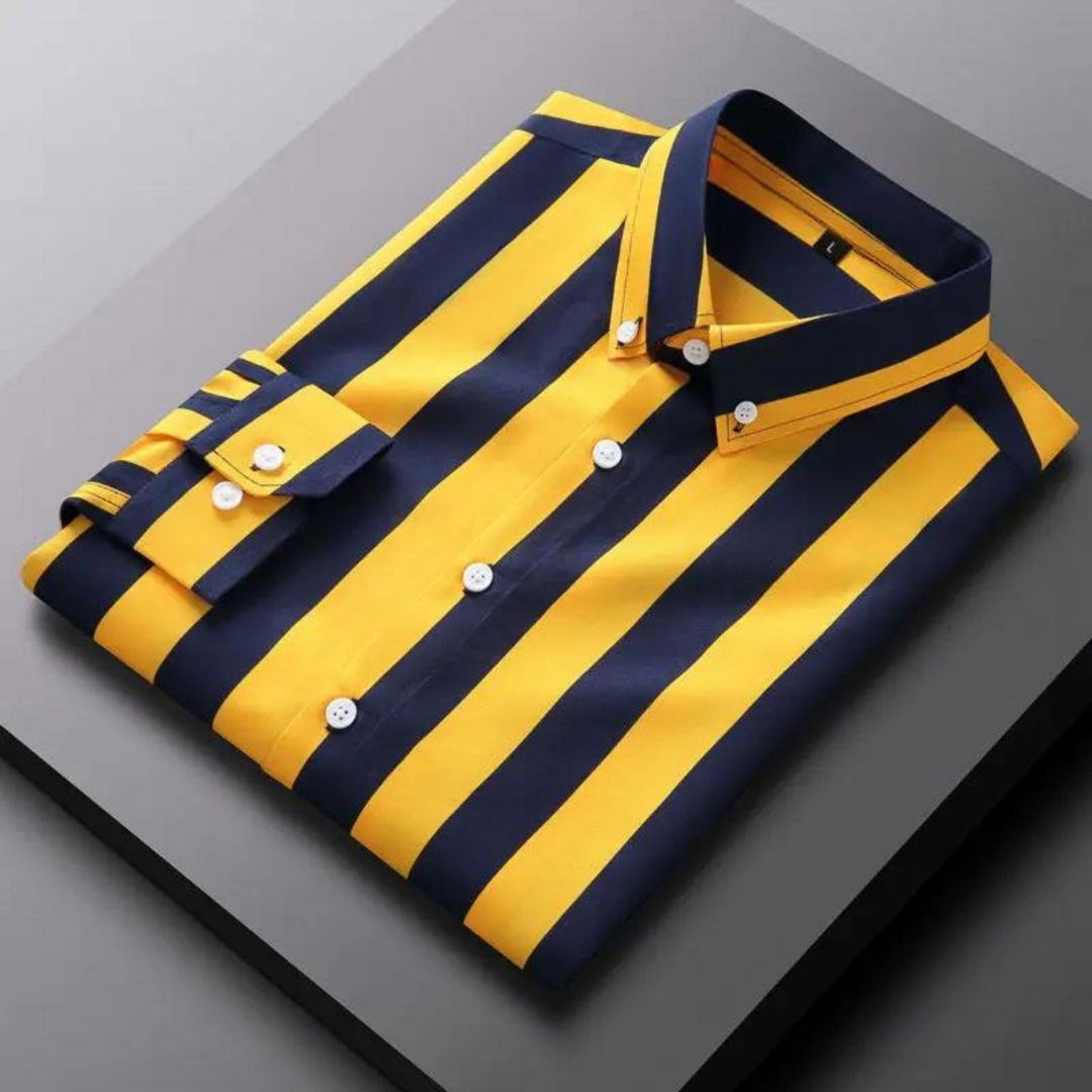 Luxury Striped Summer Shirt For Men With Long Sleeves Breathable Tailored Fit For Smart Casual