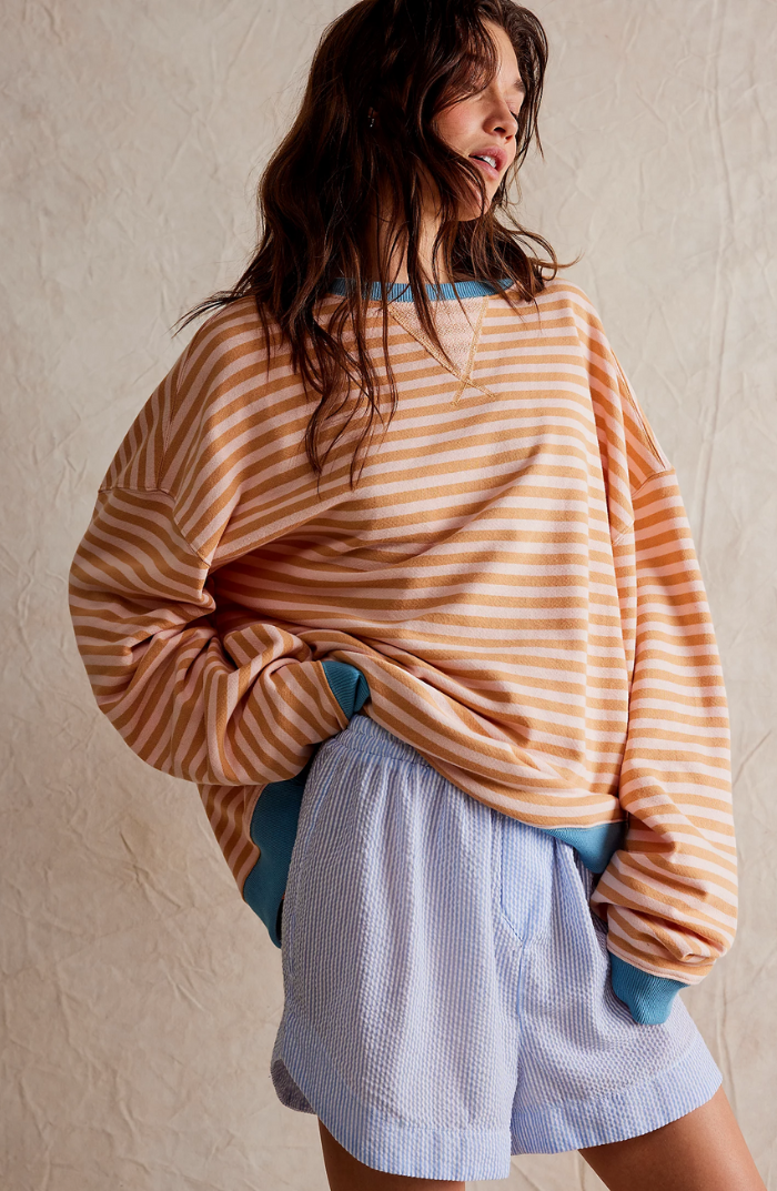 Striped Oversized Sweater Mara Women Cozy Relaxed Fit For Vibrant Lounge And Street Style