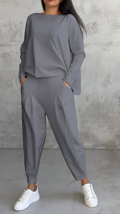 Maria Cozy Two Piece Set For Women Breathable Soft Fabric Lounge Wear Ideal For Home And Travel Ultimate Comfort