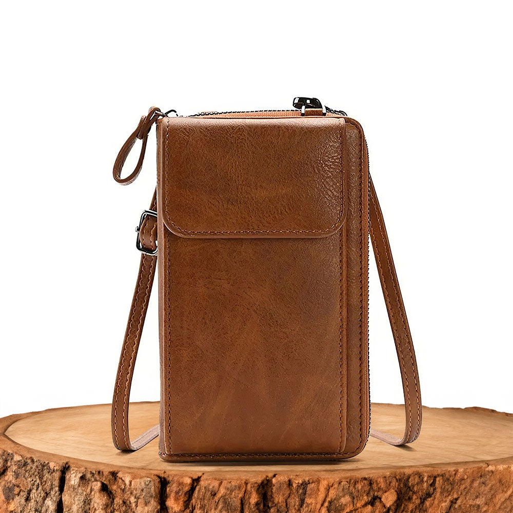 Ann - Vegan Leather Crossbody Wallet Bag - TrendAura