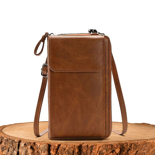 Ann - Vegan Leather Crossbody Wallet Bag - TrendAura