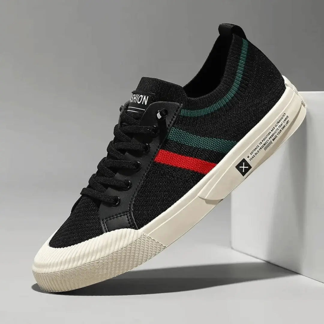 Men's Hugo Urban Kicks Leather Cushioned Sneakers With Breathable Knit Upper For All Day Comfort