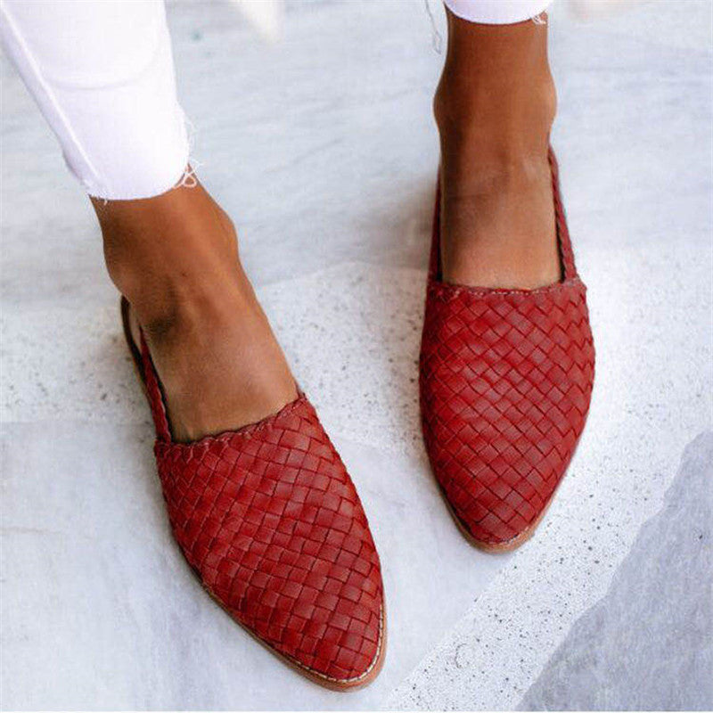 Jenica Back Strap Ballerina Flat With Open Heel And Woven Detail For Elegant Women
