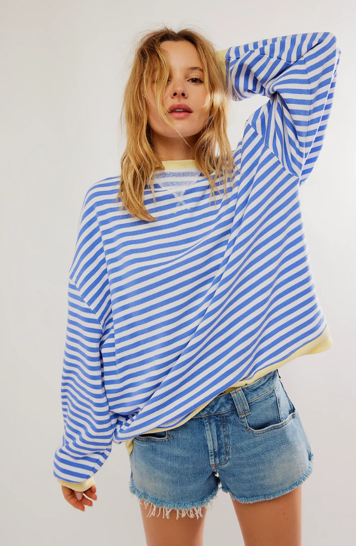 Striped Oversized Sweater Mara Women Cozy Relaxed Fit For Vibrant Lounge And Street Style