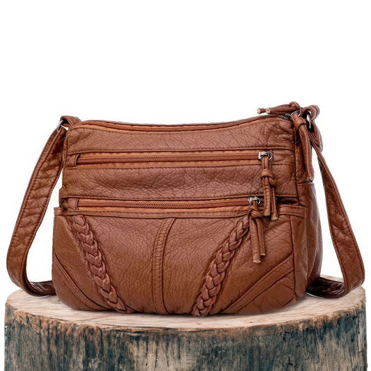 Catherine - Vegan Leather Crossbody Shoulder Bag - TrendAura
