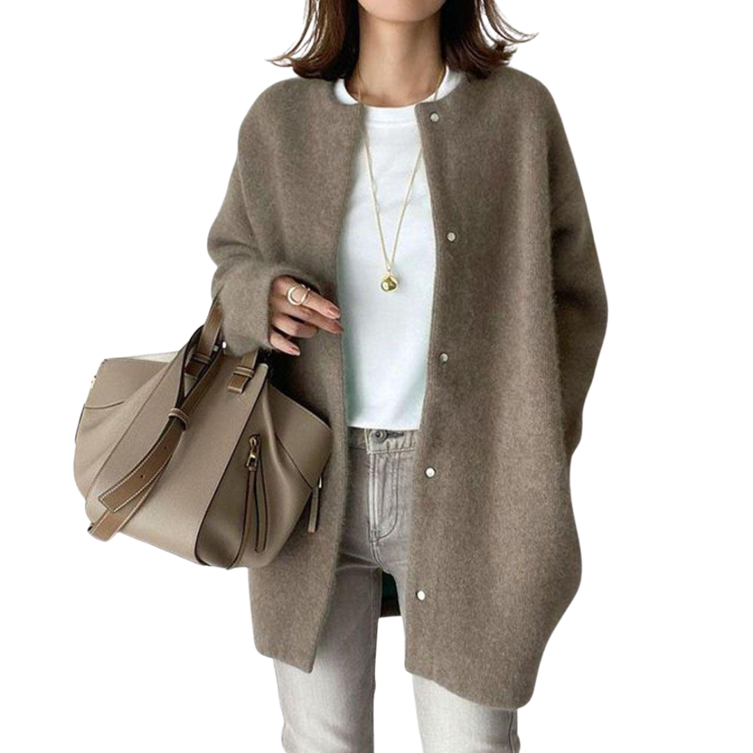 Loïs Oversized Knit Cardigan For Women Timeless Comfort Soft Texture Effortless Layering Essential