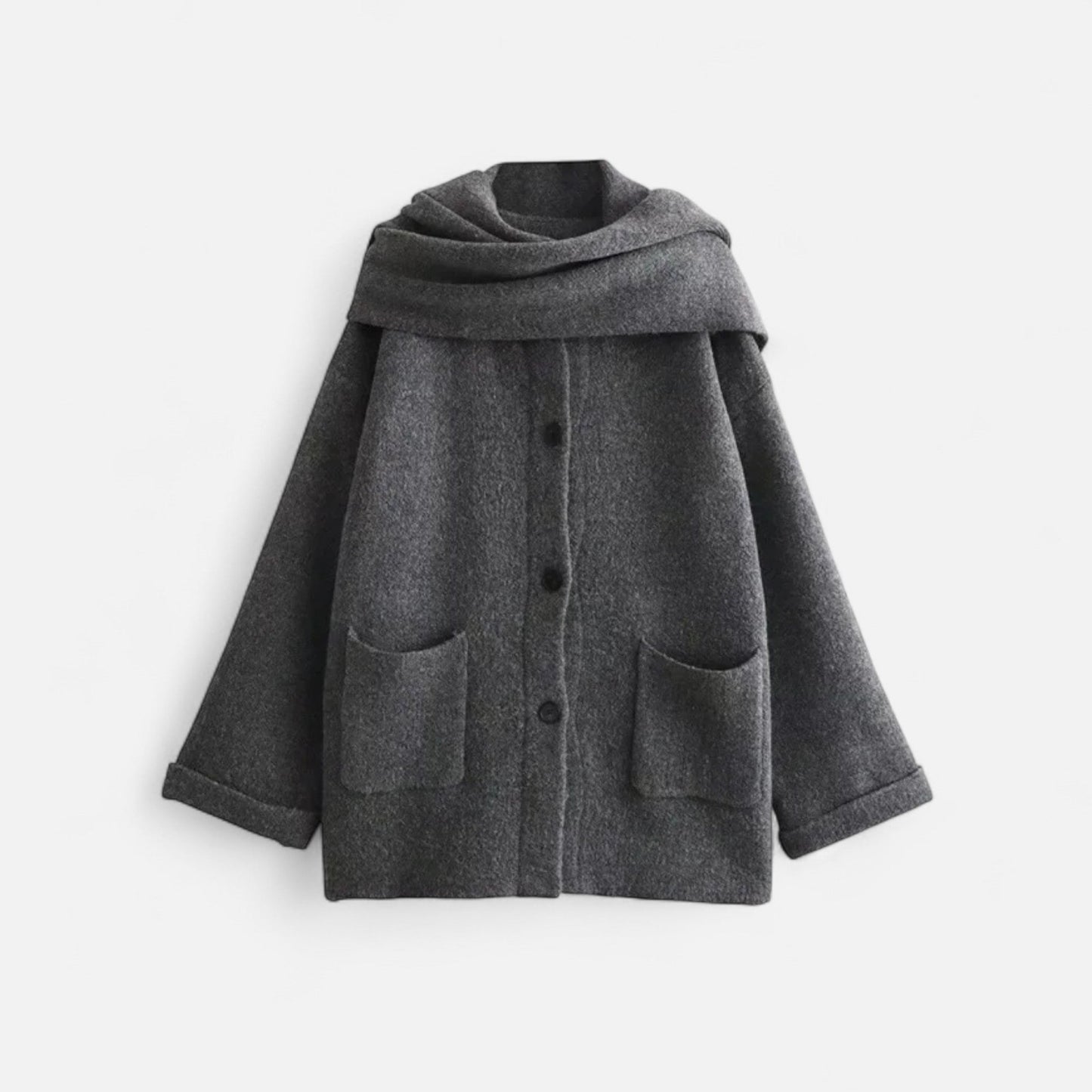 Ancient World | Women's Cardigan Elegant Scarf Collar