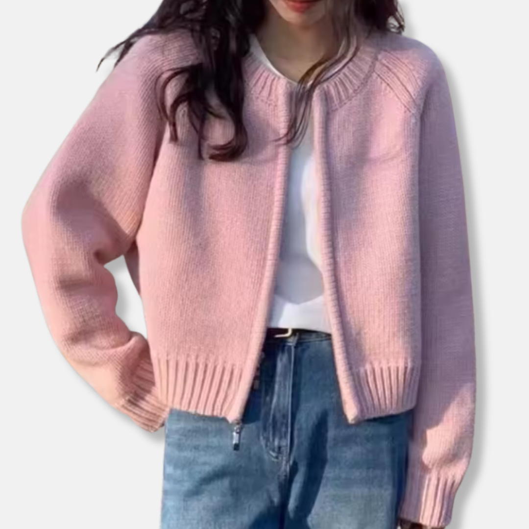 Women’s Cardigan – Wool Knit – Relaxed Fit – Long Sleeve – Open Front