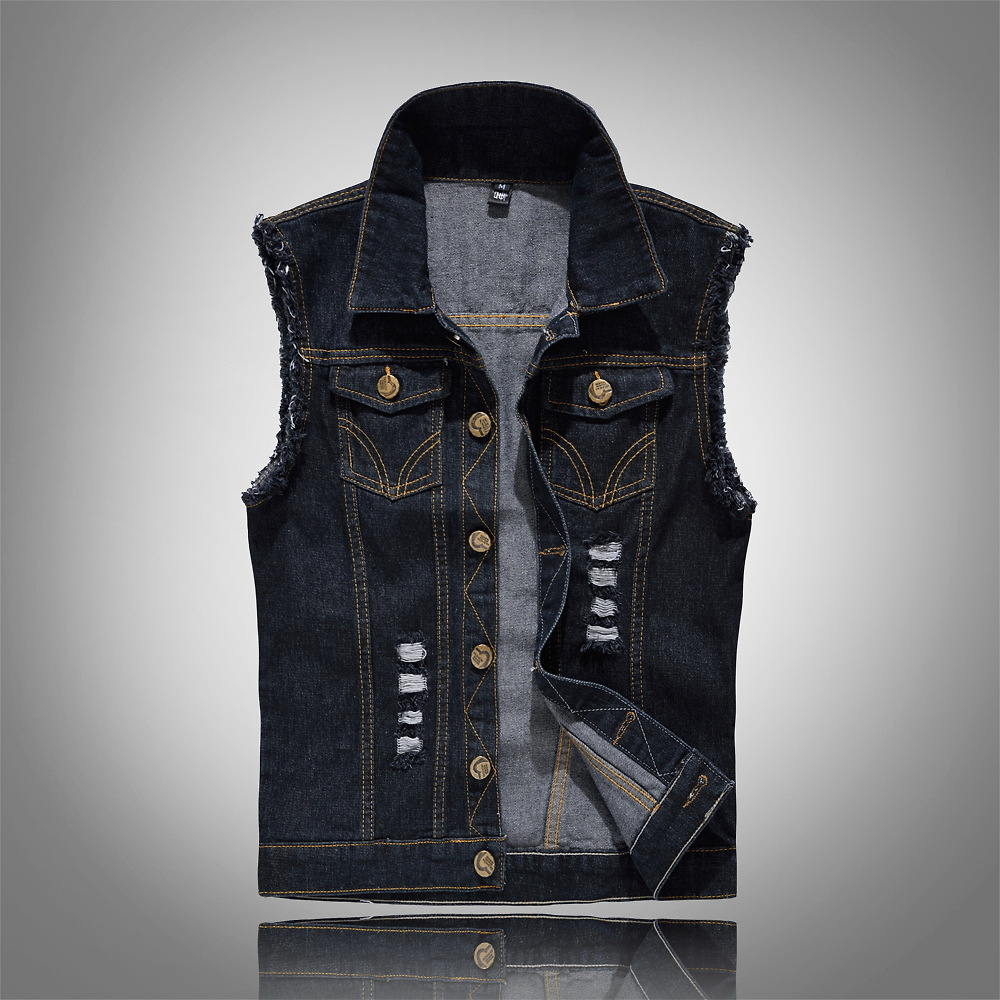 Josiah Denim Vest By TrendAura Vintage Edge Modern Style Sleeveless Washed Finish With Retro Lapels Layering Essential