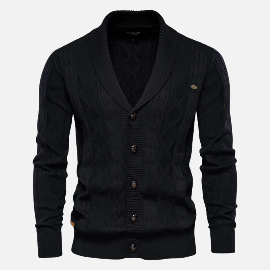 James Argyle Knit Cardigan By TrendAura Cotton Blend Shawl Collar Mens Cardigan For Layering In Autumn And Winter