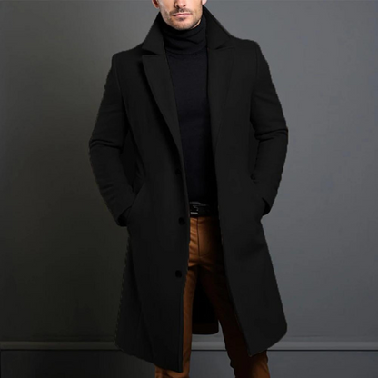 Men's Winter Overcoat Long Length Timeless Warmth And Sharp Silhouette For Formal And Everyday Wear