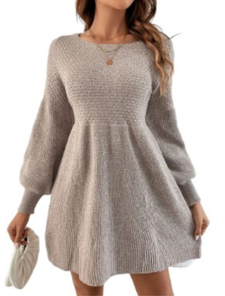Lorelei Monochrome Apricot Mini Sweater Dress For Modern Women Soft Knit Comfort All Day