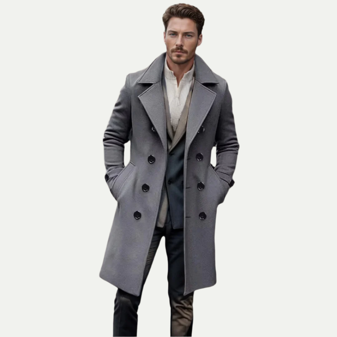 Premium Long Trench Coat For Style Conscious Professionals With Tailored Silhouette And Italian Craftsmanship