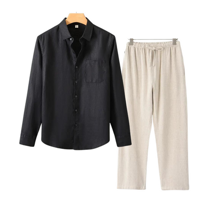 Leon Relaxed Linen Shirt and Trousers for Men Breathable Everyday Comfort and Effortless Style