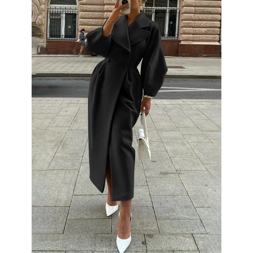 Elegant long solid trench coat for women | Ideal for spring and autumn