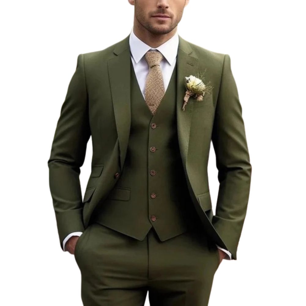 Slim Fit Mens Three Piece Formal Suit For Weddings And Business Events Ideal For Black Tie Occasions