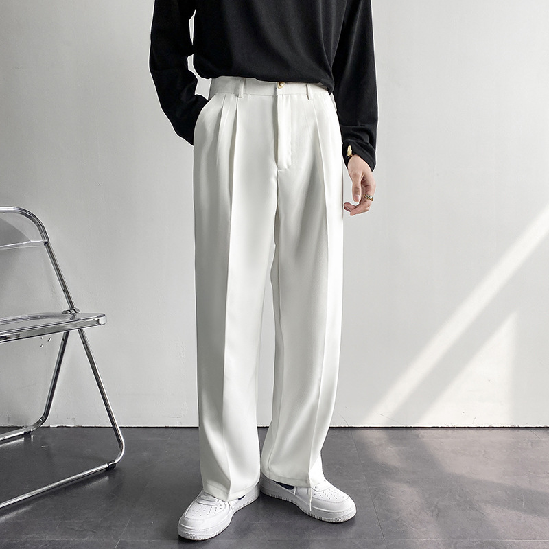 Leo Men's Pleated Trousers With Wide Legs For Elegant Occasions Comfortable Tailored Style