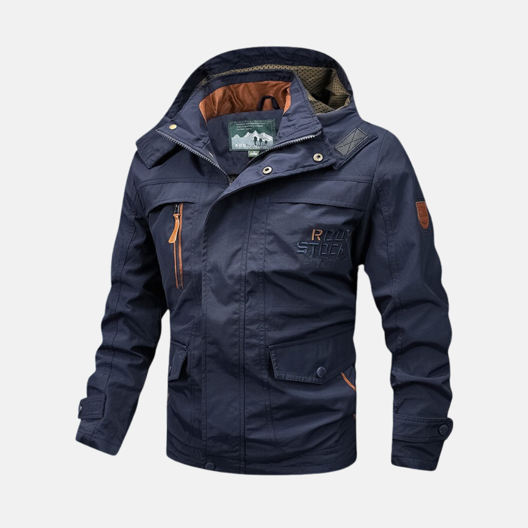TrendAura Nordisk Flair Men's Jacket Loose Fit Windproof Water Resistant Hooded Multi Pocket Full Zip