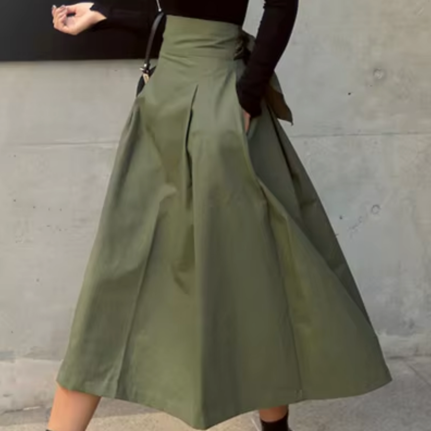 Margarete Elegant Maxi Skirt With Bow Details For Women Flattering High Waist Lightweight Woven