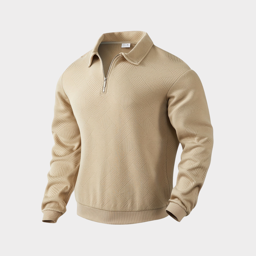Vince Mens Casual Textured Design Half Zip Knit Pullover Sweatshirt For Modern Comfort And Style
