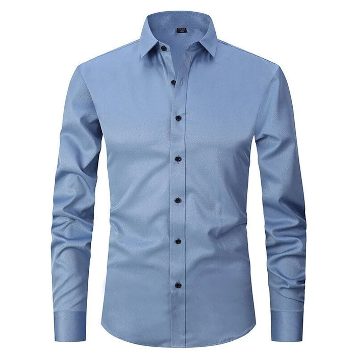 Flex Mens Slim Fit Dress Shirt Long Sleeve Wrinkle Free All Day Comfort For Busy Professionals
