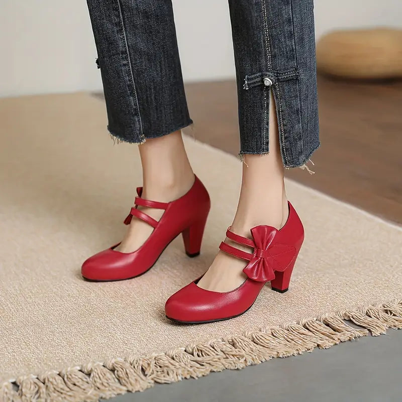 Women’s Classic Pumps | Double Strap Kitten Heels