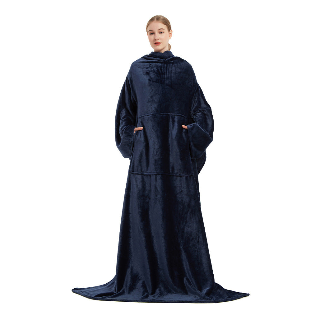 Portable Fleece Blanket With Pocket For Cozy Comfort At Home Or On The Go Ideal For Travel