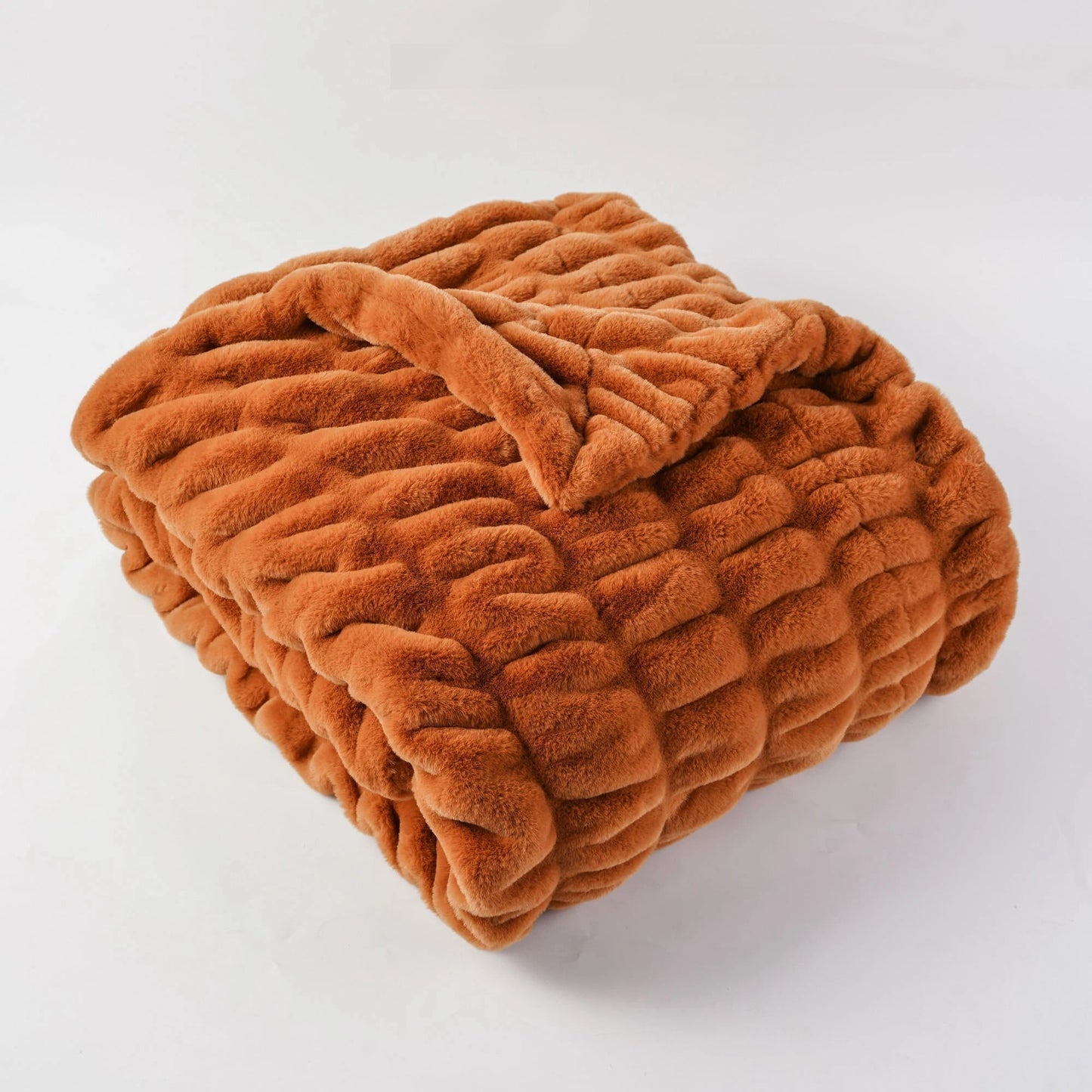 Plush Textured Throw Blanket With Quilted Design