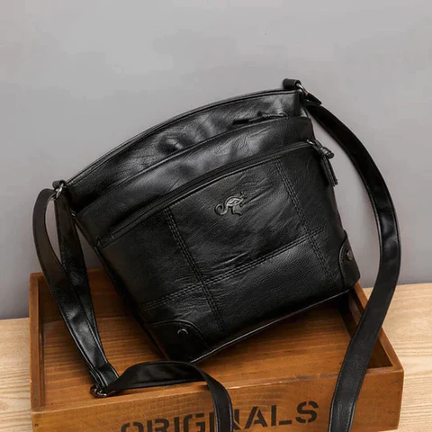 TrendAura Carolyn Crossbody Bag - Vegan Leather, Organized Multi-Compartment Design, Adjustable Strap