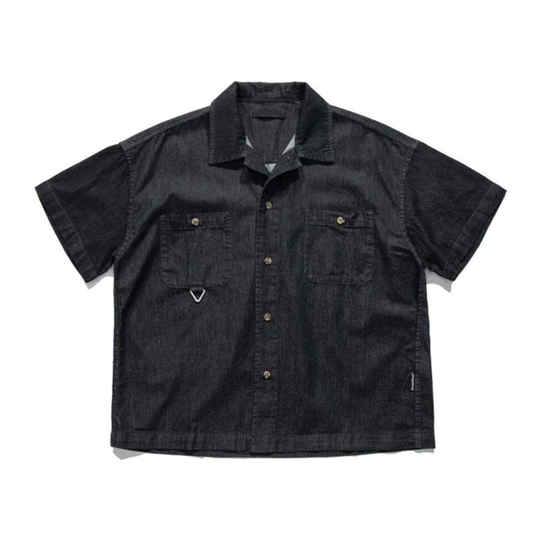 La Chemise Du Jour Denim Shirt With Patchwork And DRing Detail Dual Chest Pockets Polished Front Relaxed Fit For Casual