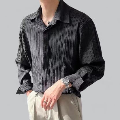 Jet Men's Long Sleeve Shirt Comfortable Loose Fit Premium Fabric For Everyday Office Style