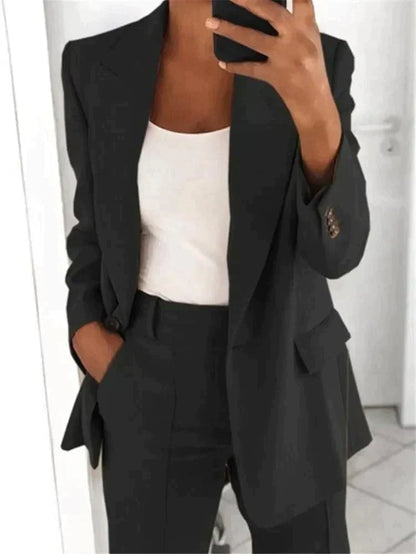Jennifer Elegant Blazer Set For Women Two Piece Luxurious Comfort For Office Or Events