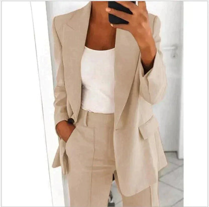 Jennifer Elegant Blazer Set For Women Two Piece Luxurious Comfort For Office Or Events