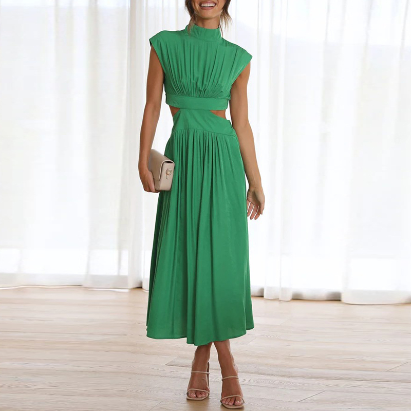 Juli Elegant Summer Maxi Dress for Women High Waist Breathable Cotton Blend Comfort and Style