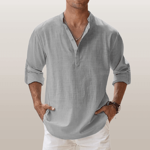 Casual cut – Men's linen Henley
