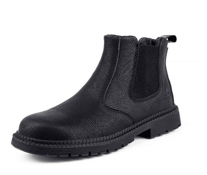 Mens Steel Toe Work Boots For Construction Workers Durable Classic Style With Mid Ankle Safety